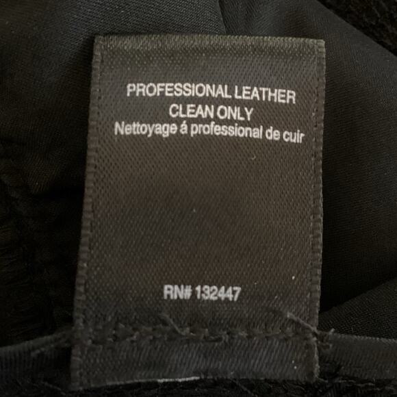 Patterson J. Kincaid Black Sleeveless Lamb Leather & Lace Peplum Top L - Picture 10 of 10